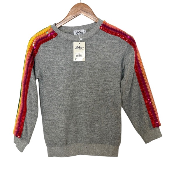 NWT Lola + the Boys Sequin Rainbow Sweater - Picture 2 of 4